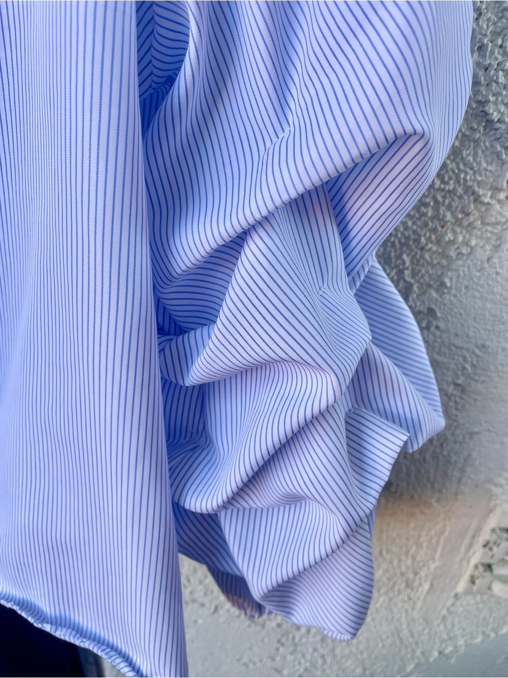 Zara Light Blue Striped Wrap Top with Tie - Picture 4 of 5